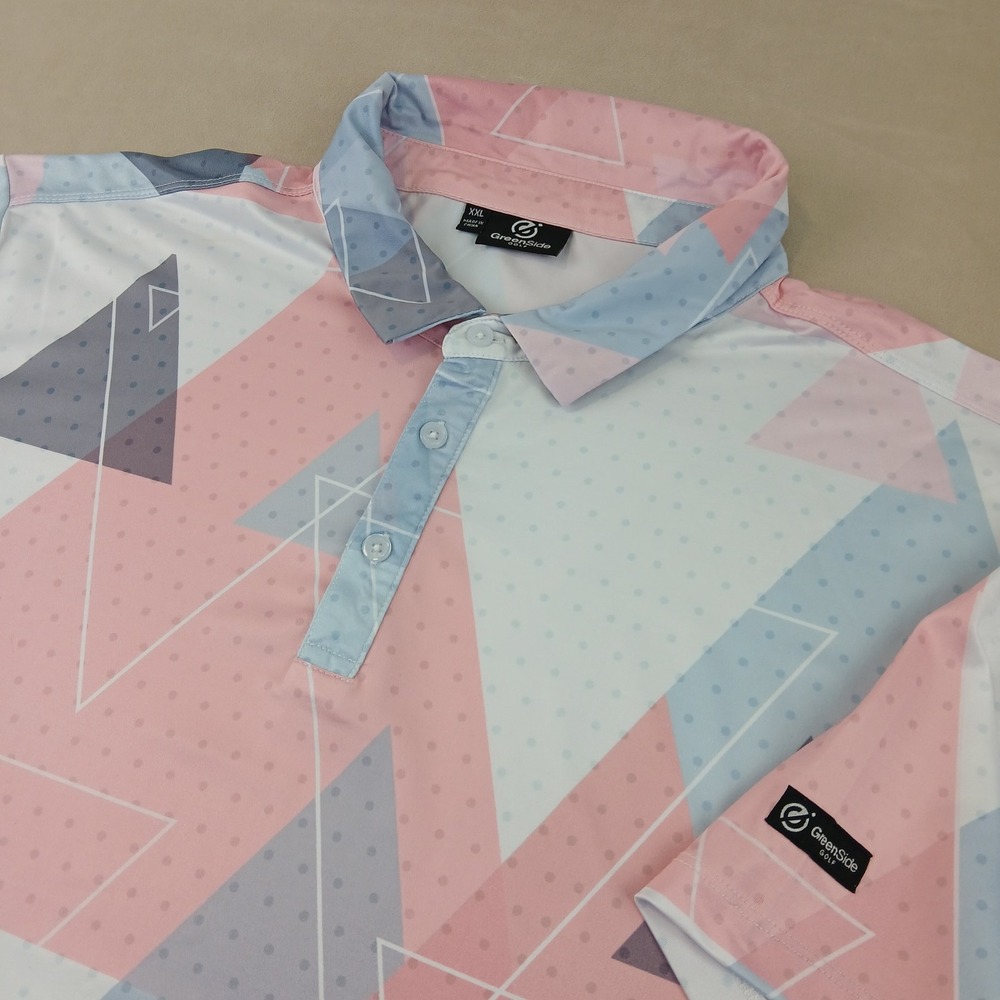 Greenside‎ Golf XXL Mens Polo Shirt Geometric Stretch Performance 25x31 FLAWS